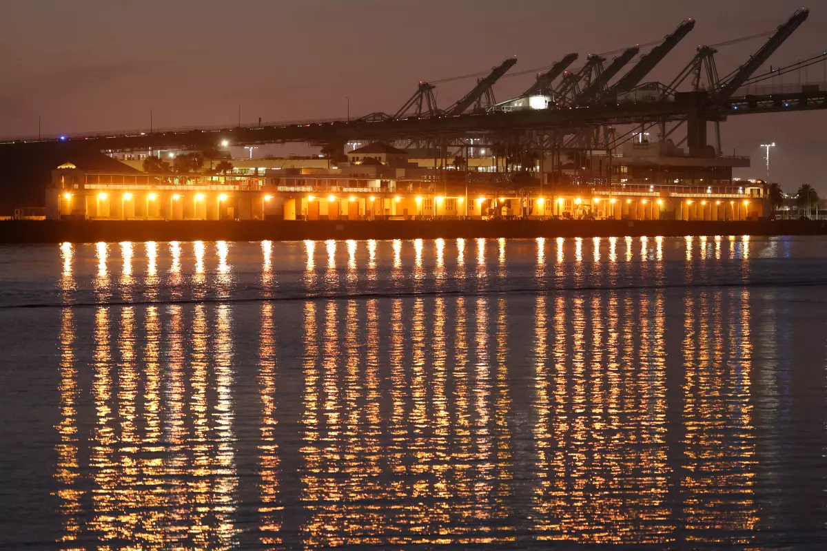 A floating nuclear power plant off Long Beach, as pictured in the Los Angeles Times