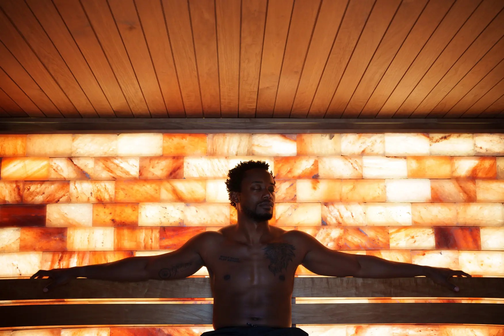 Custom home sauna interior