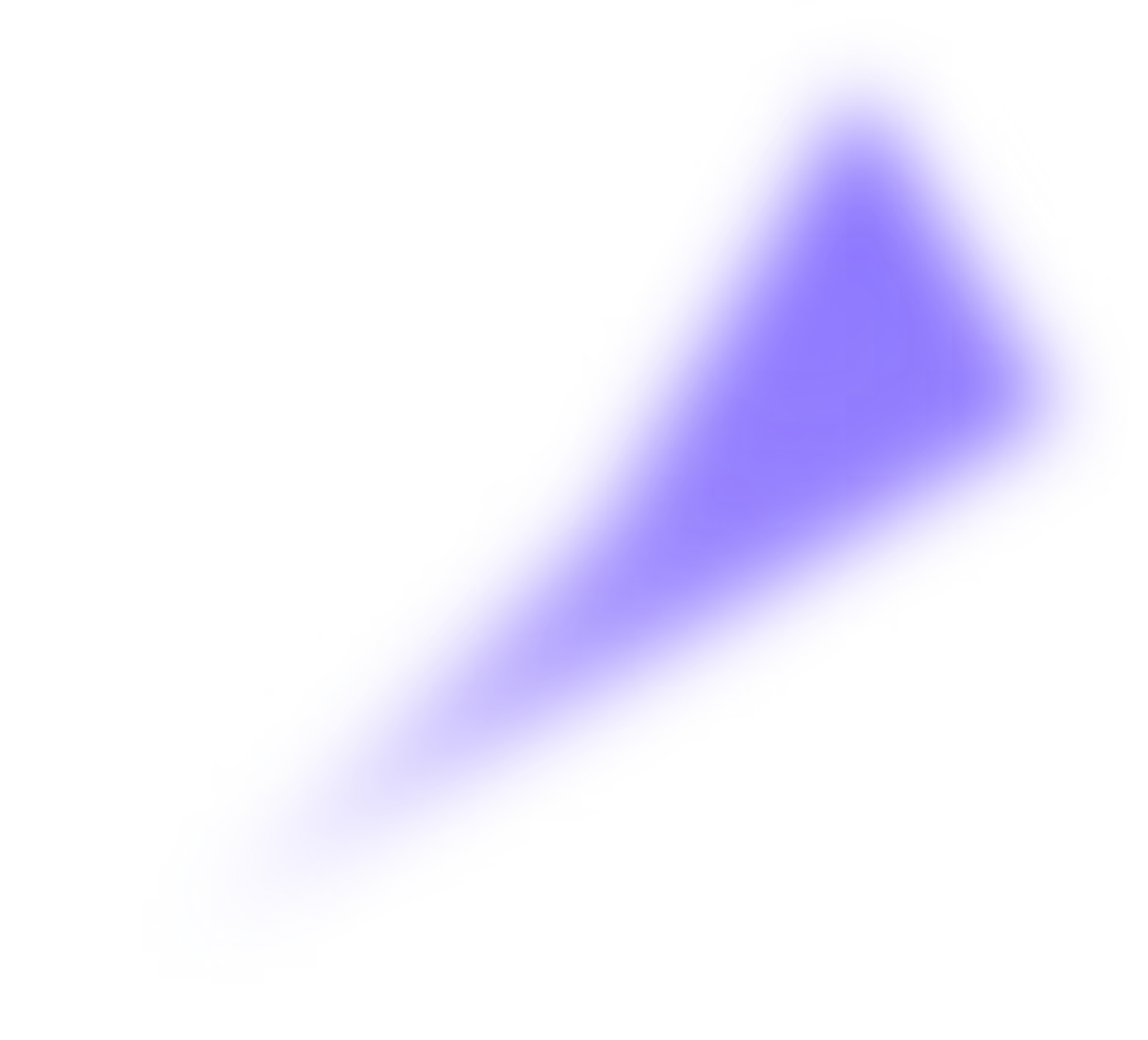Halo violet abstrait aux contours doux sur fond transparent.