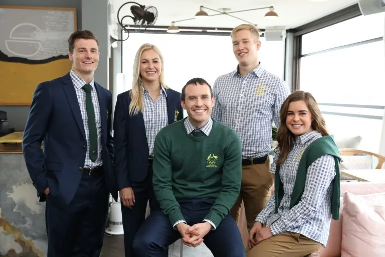 Winter olympics team group photo