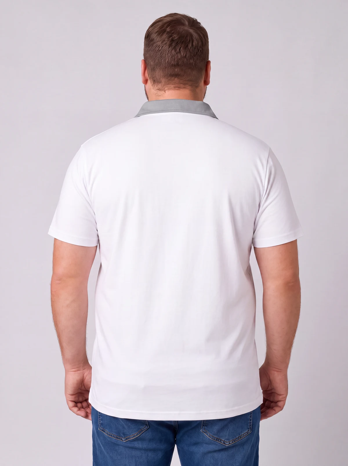 Kahve Polo - Men's in White – back view