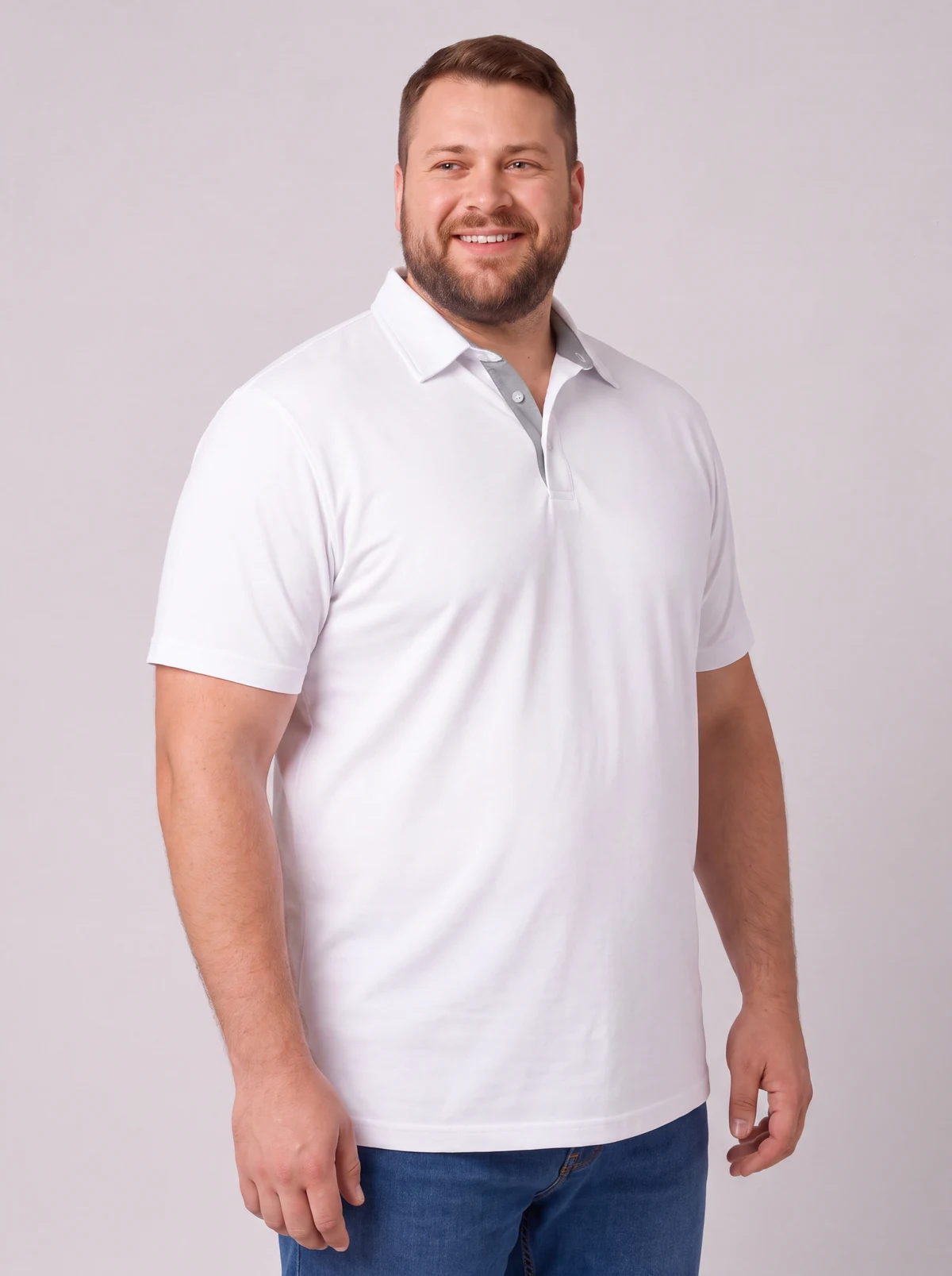 Kahve Polo - Men's in White – side view