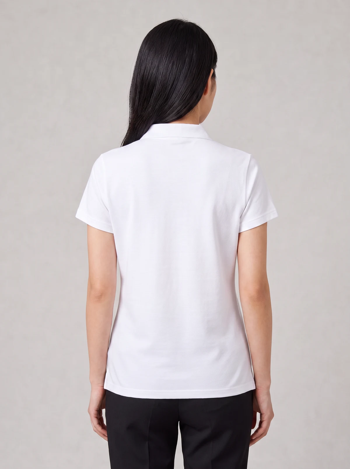 Glacier Ladies S/S Polos in White – back view