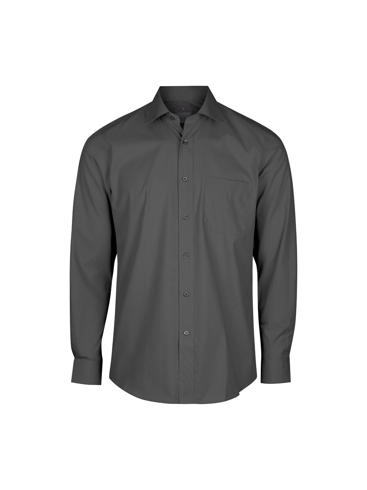 Men's Nicholson Premium Poplin Long Sleeve Shirt in Charcoal – front view