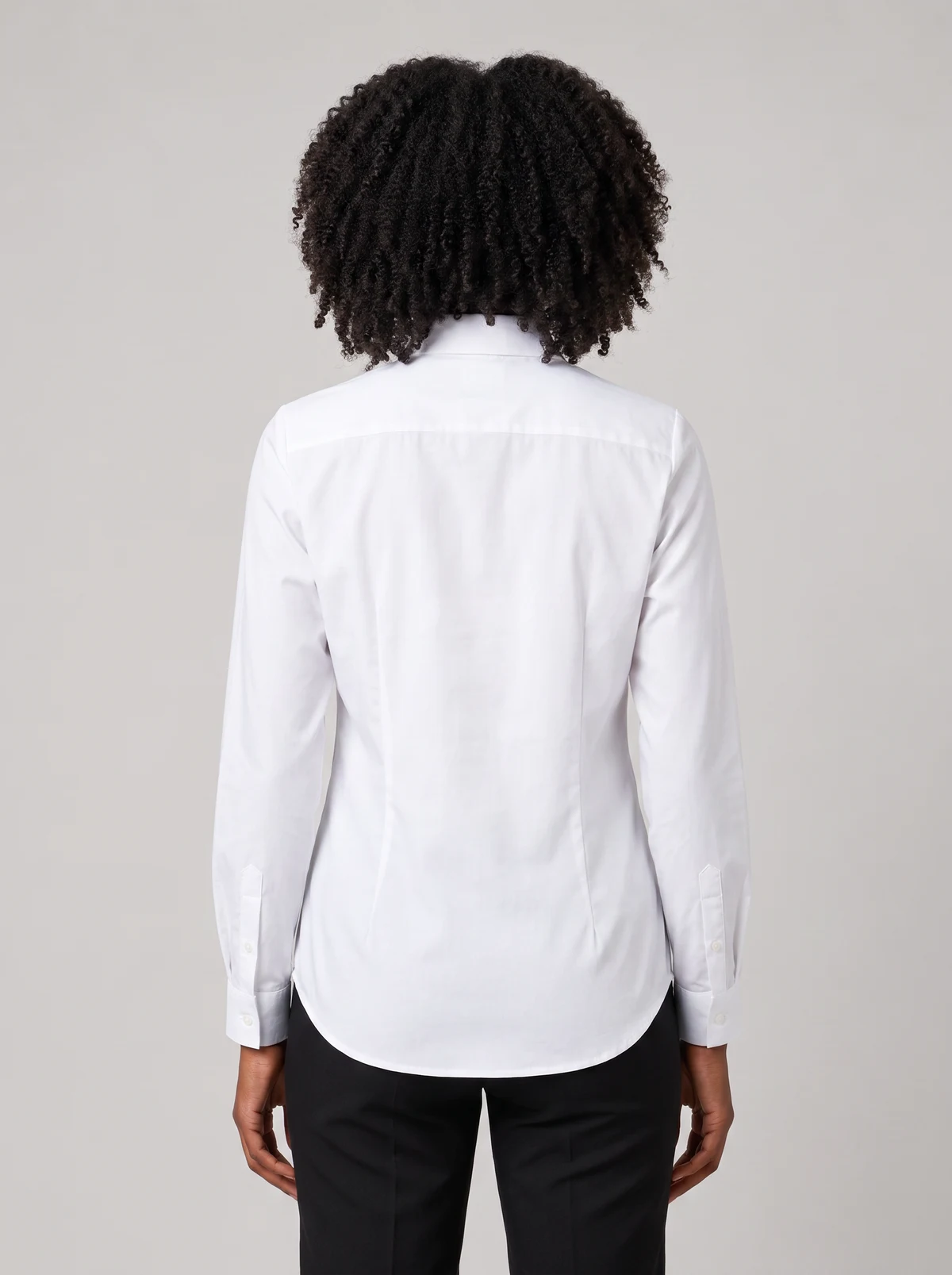 Women's Nicholson Premium Poplin Long Sleeve Shirt in Star White – back view