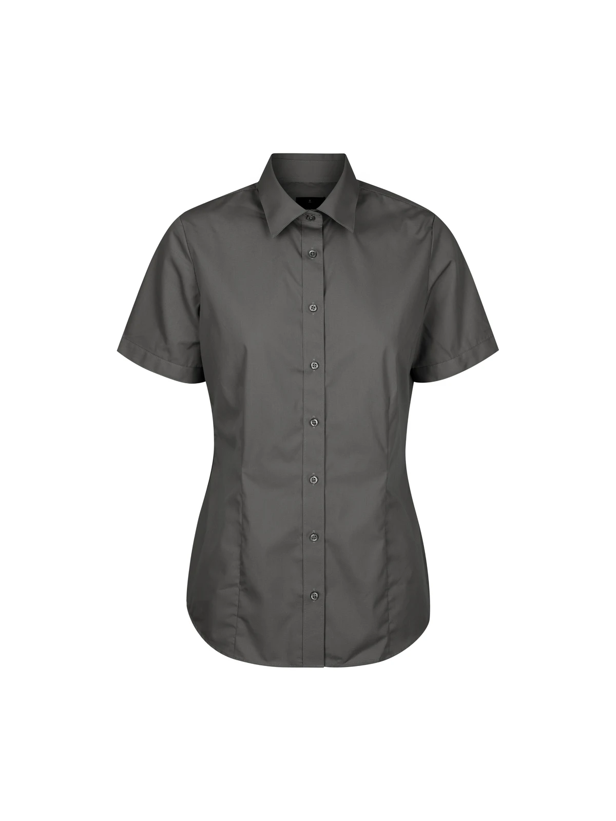 Women's Nicholson Premium Poplin Short Sleeve Shirt in Charcoal – front view