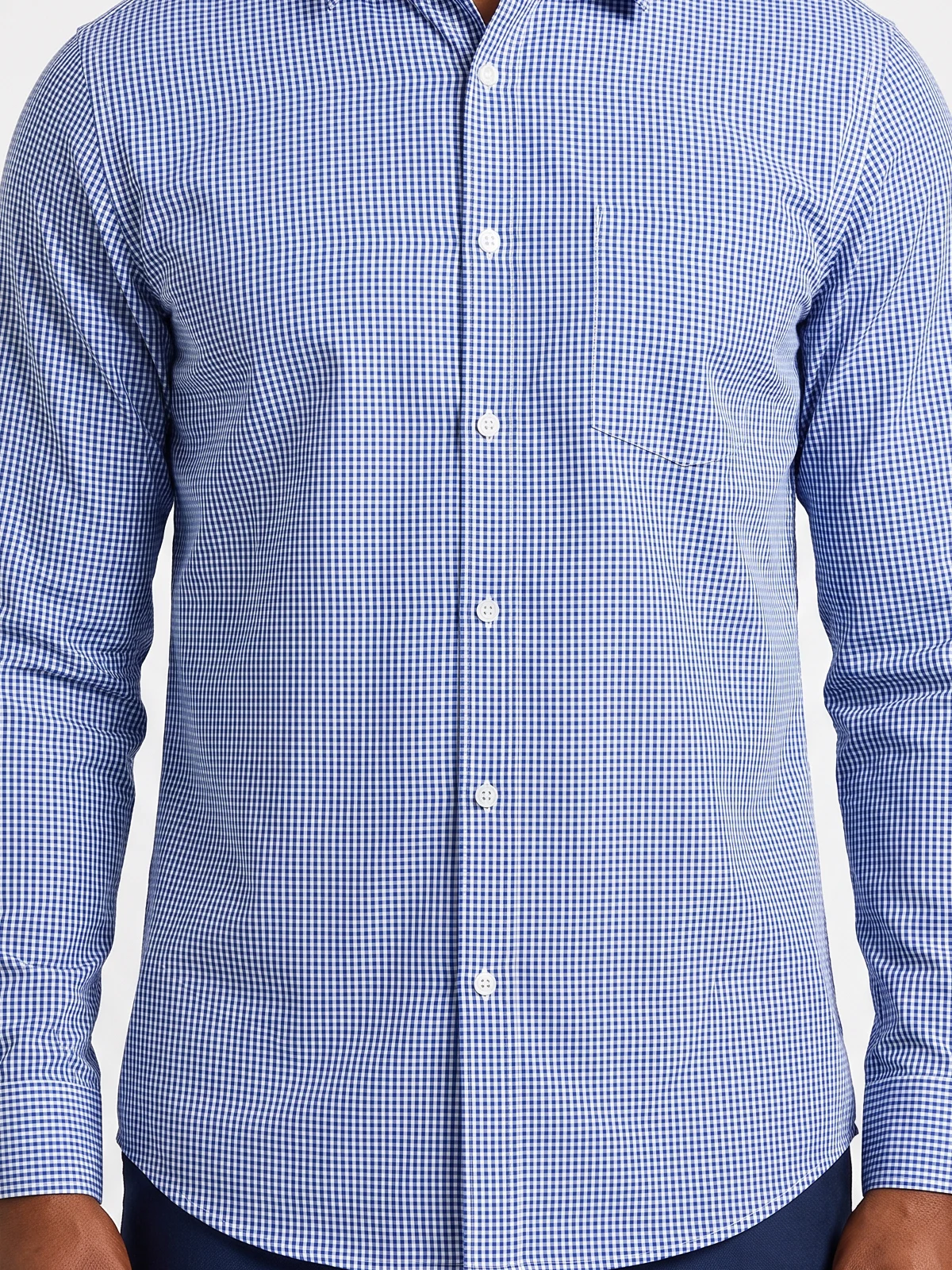 Men's Westgarth Gingham Long Sleeve Slim Fit Shirt – close-up detail