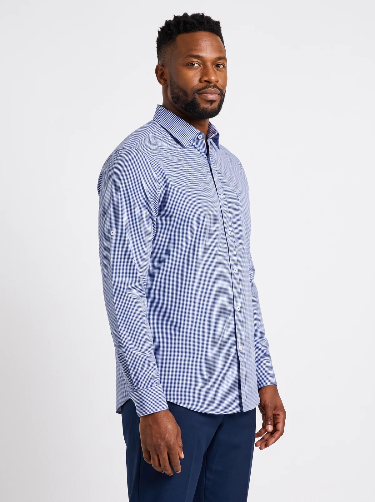 Men's Westgarth Gingham Long Sleeve Slim Fit Shirt – side view