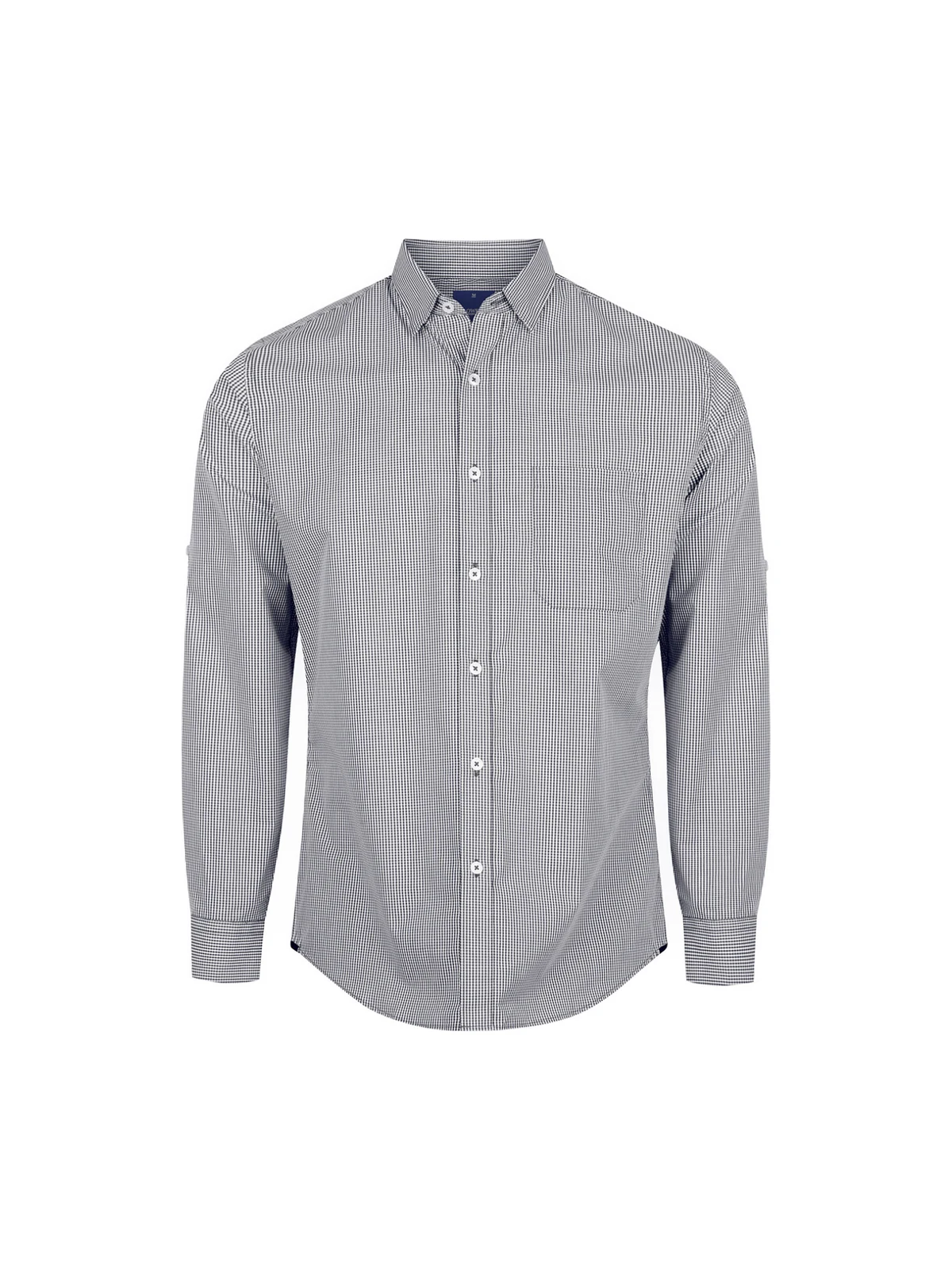Men's Westgarth Gingham Long Sleeve Slim Fit Shirt in Black