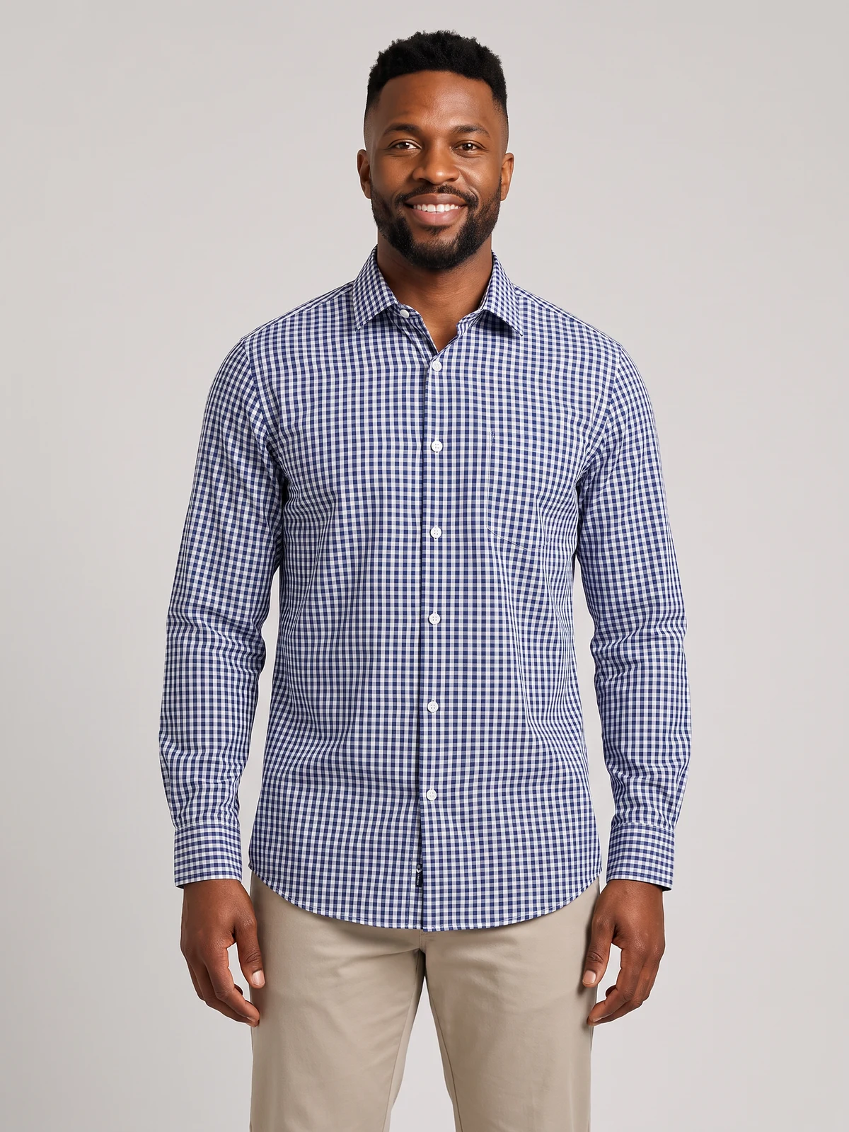 Men's Westgarth Gingham Long Sleeve Shirt – front view
