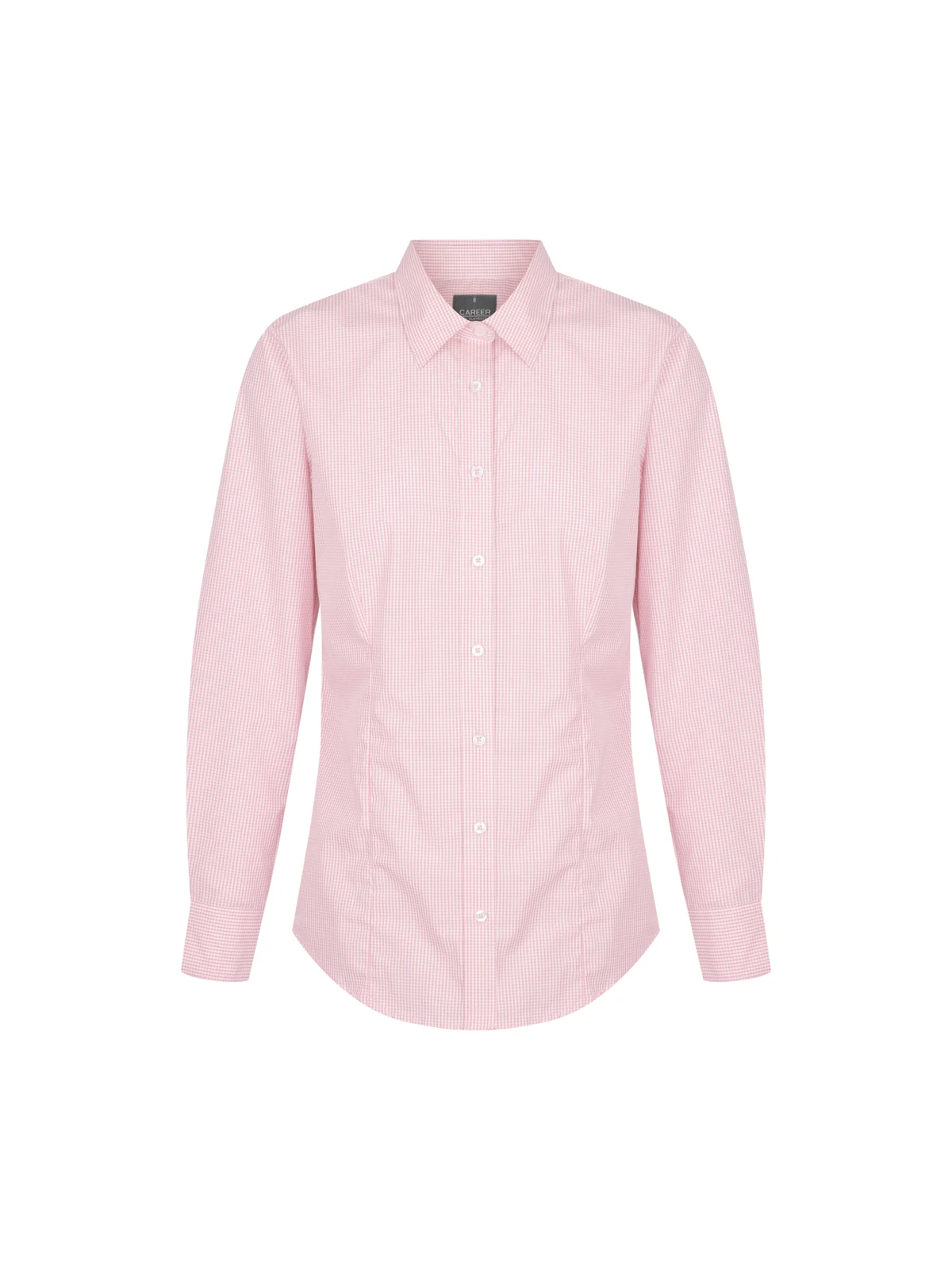 Westgarth Gingham Long Sleeve Slim Fit Shirt in Pink – front view