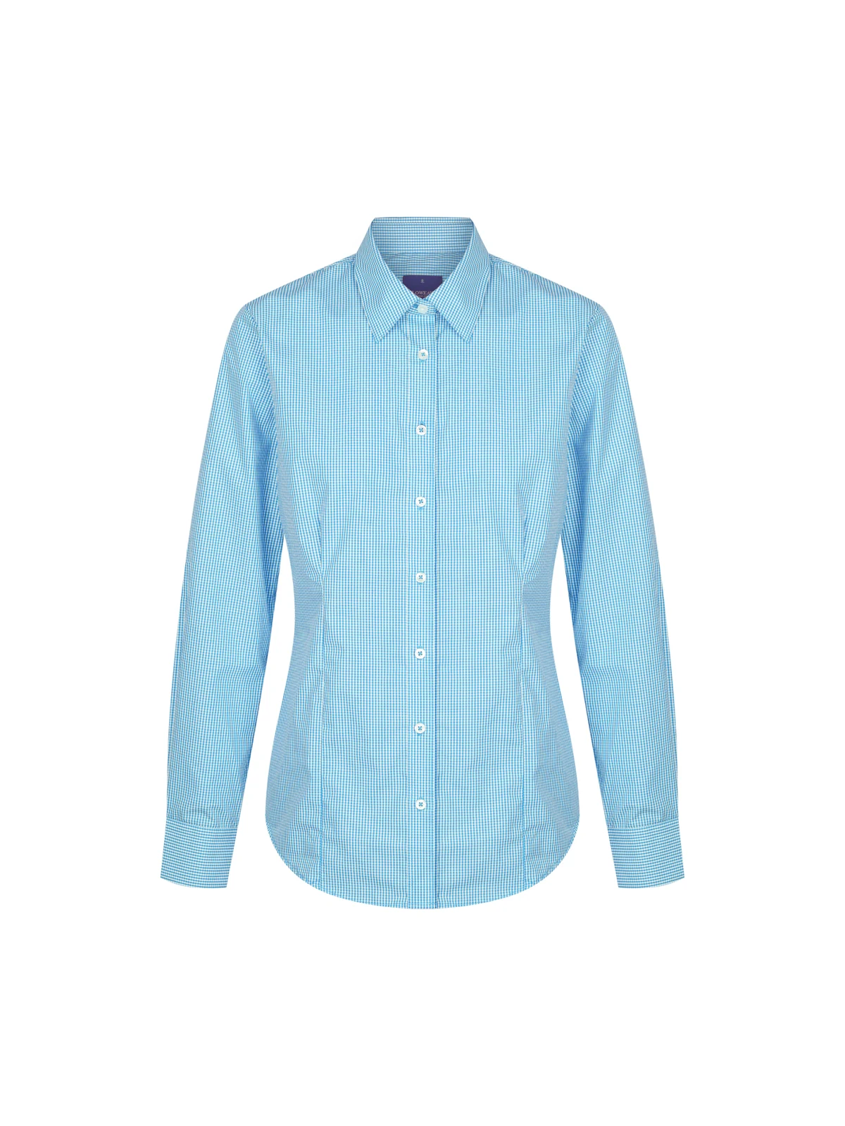 Westgarth Gingham Long Sleeve Slim Fit Shirt in Teal – front view