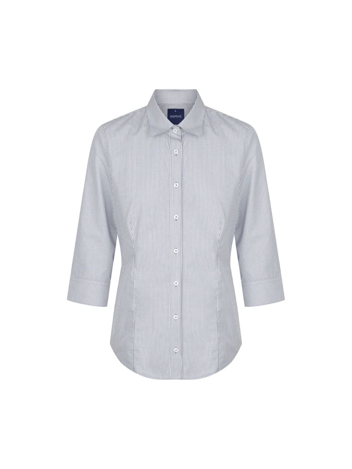 Westgarth Gingham 3/4 Sleeve Shirt in Grey