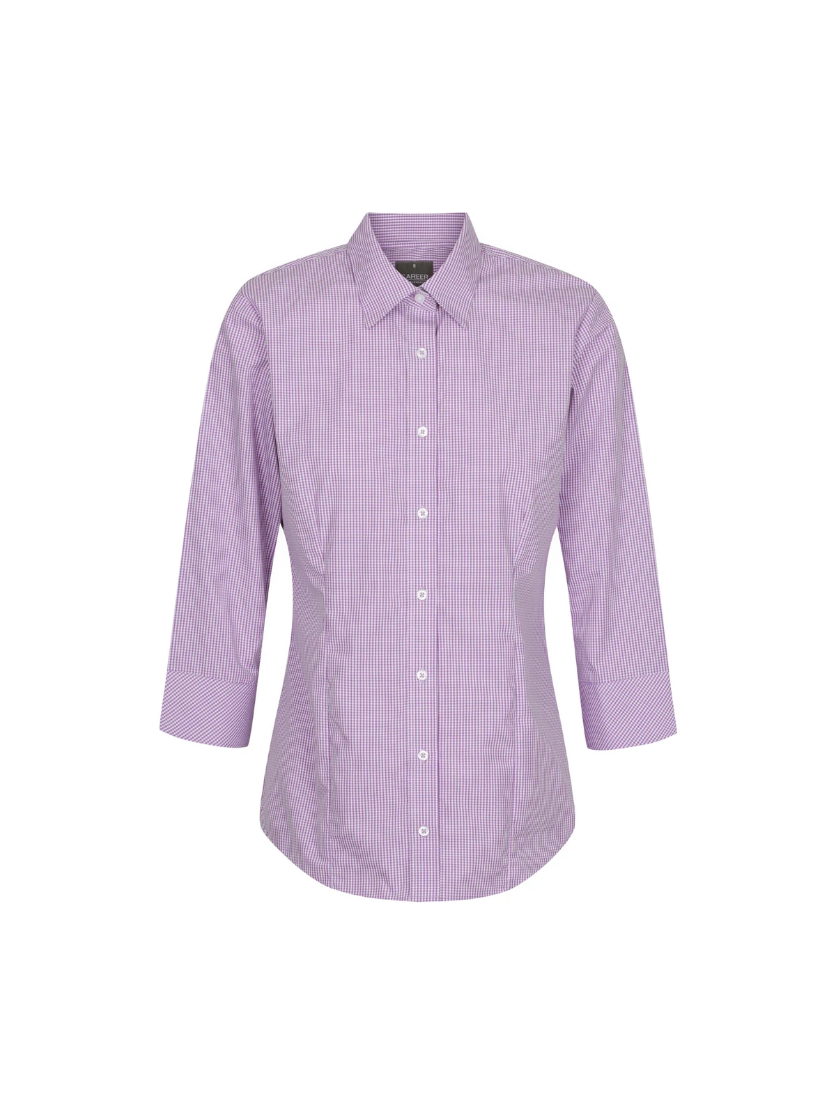 Westgarth Gingham 3/4 Sleeve Shirt in Lilac