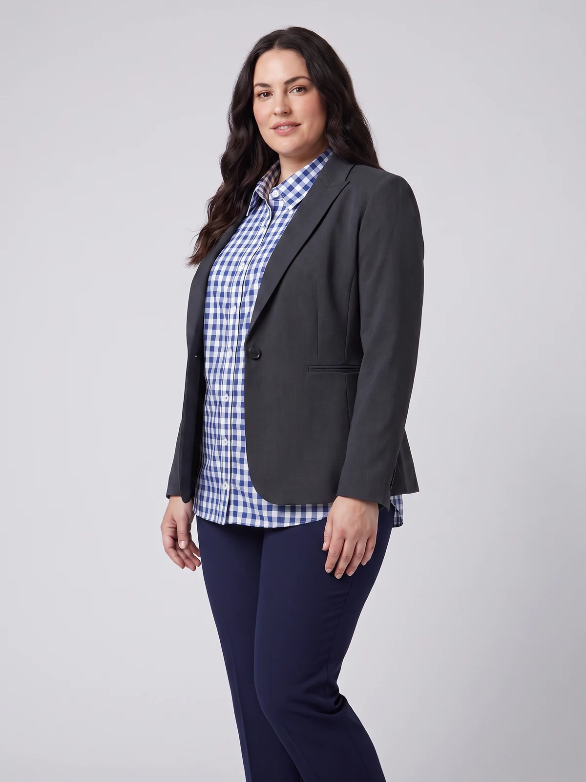 Women's Washable One Button Jacket – side view