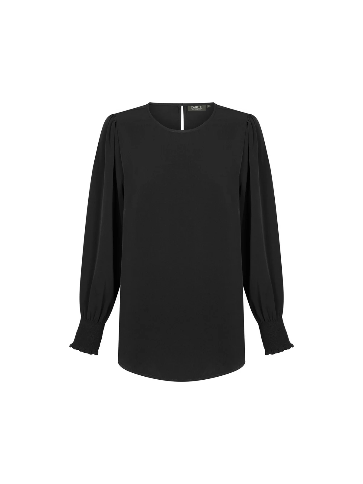 Freya Shirred Cuff Soft Top in Black