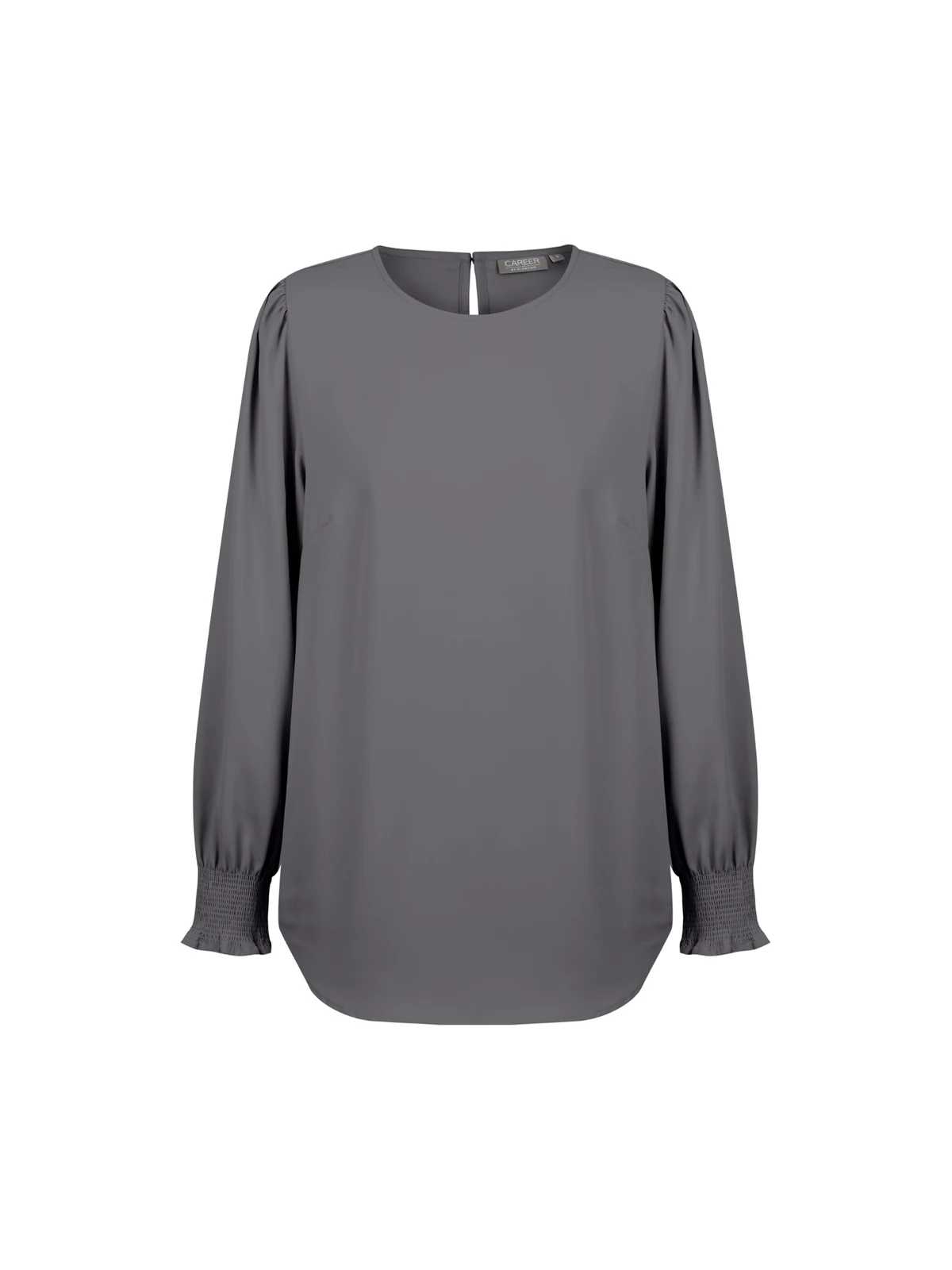 Freya Shirred Cuff Soft Top in Charcoal