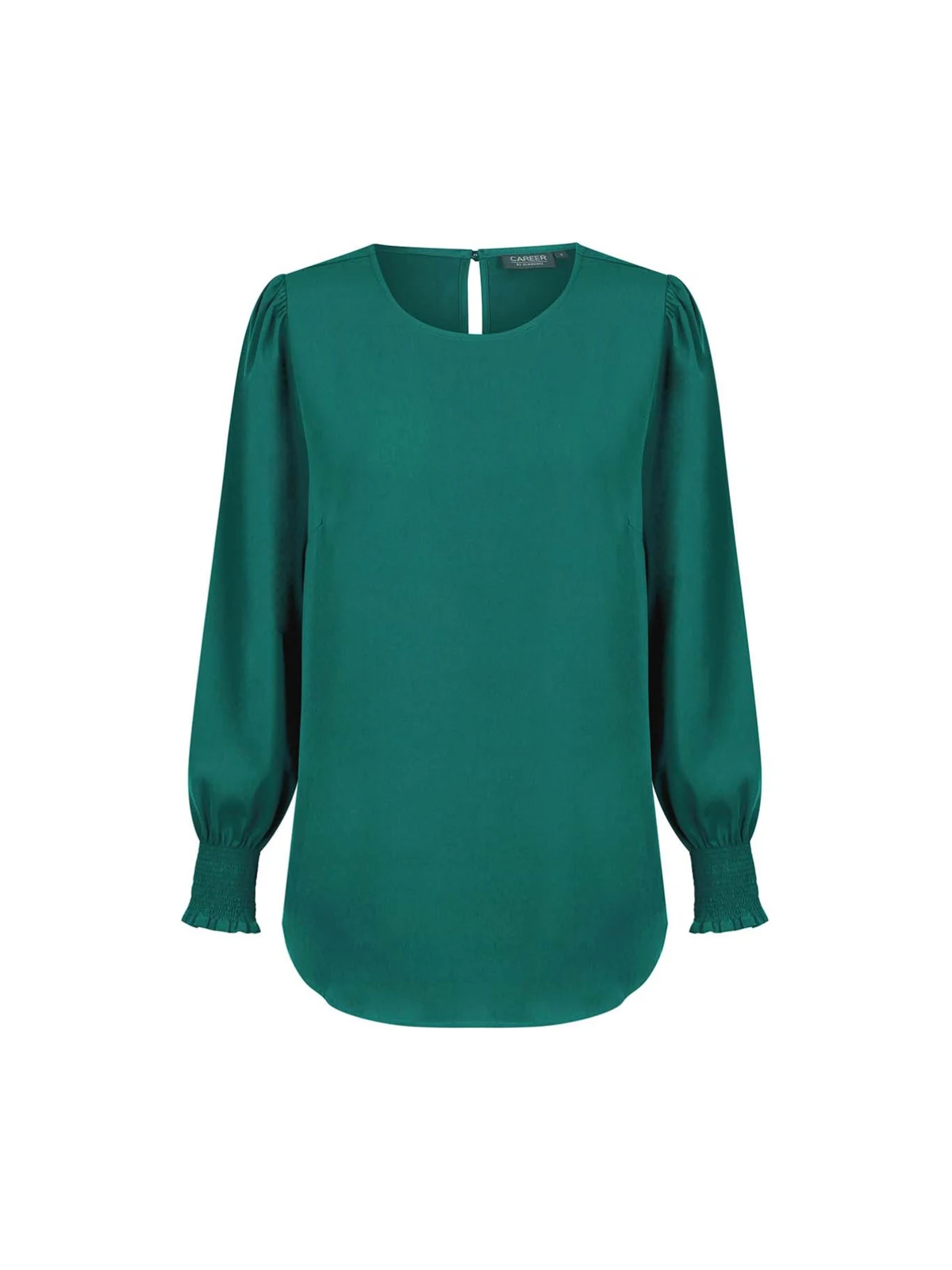 Freya Shirred Cuff Soft Top in Emerald