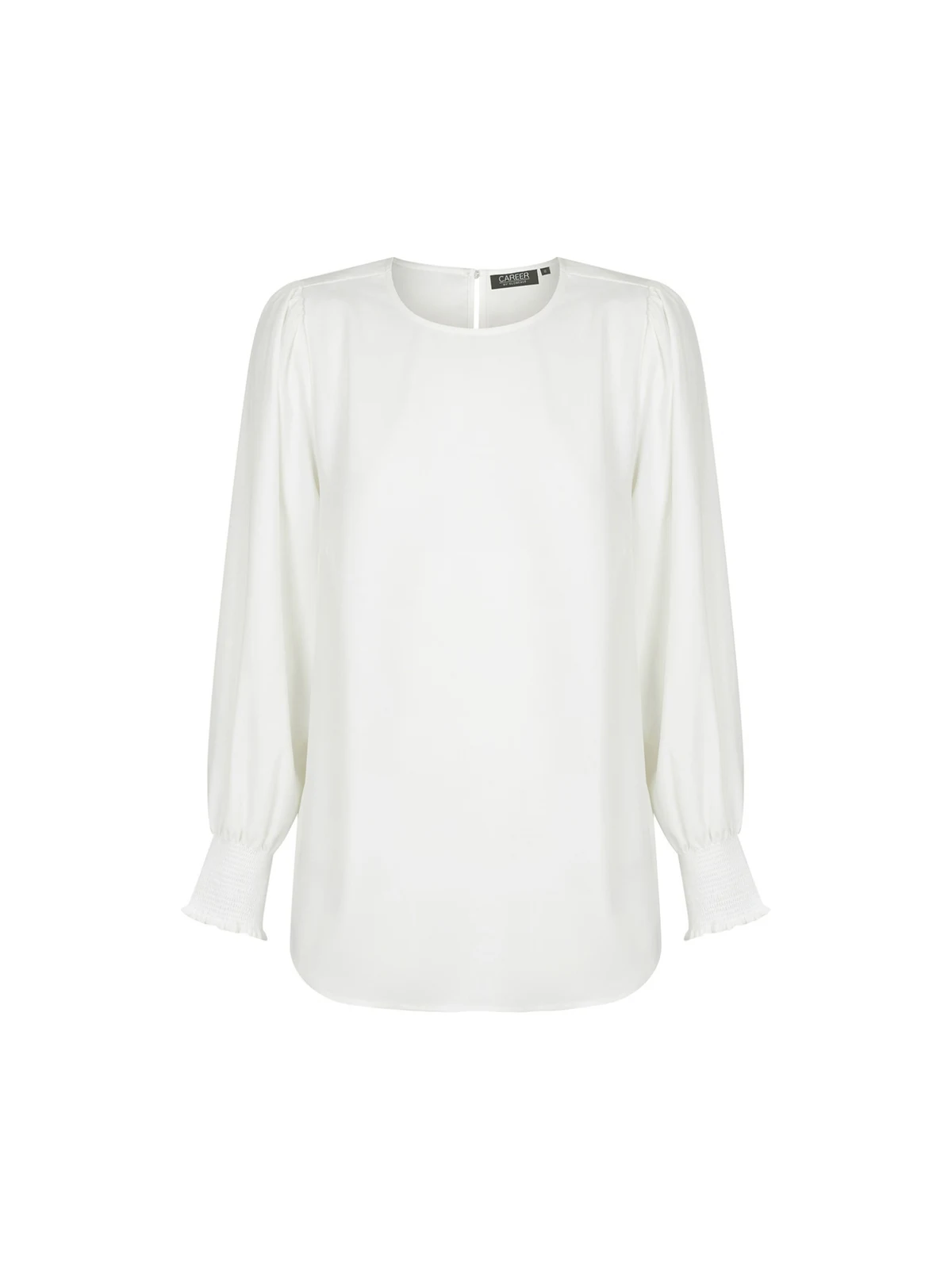 Freya Shirred Cuff Soft Top in Ivory