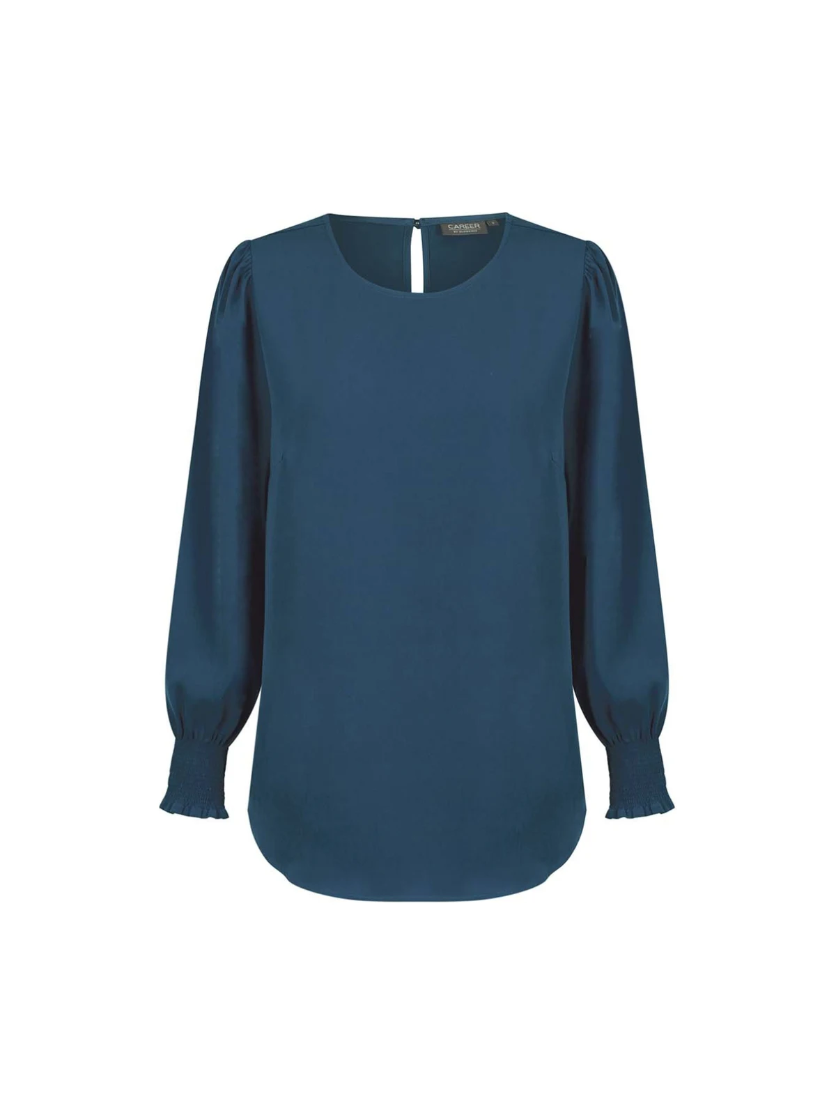 Freya Shirred Cuff Soft Top in Ocean