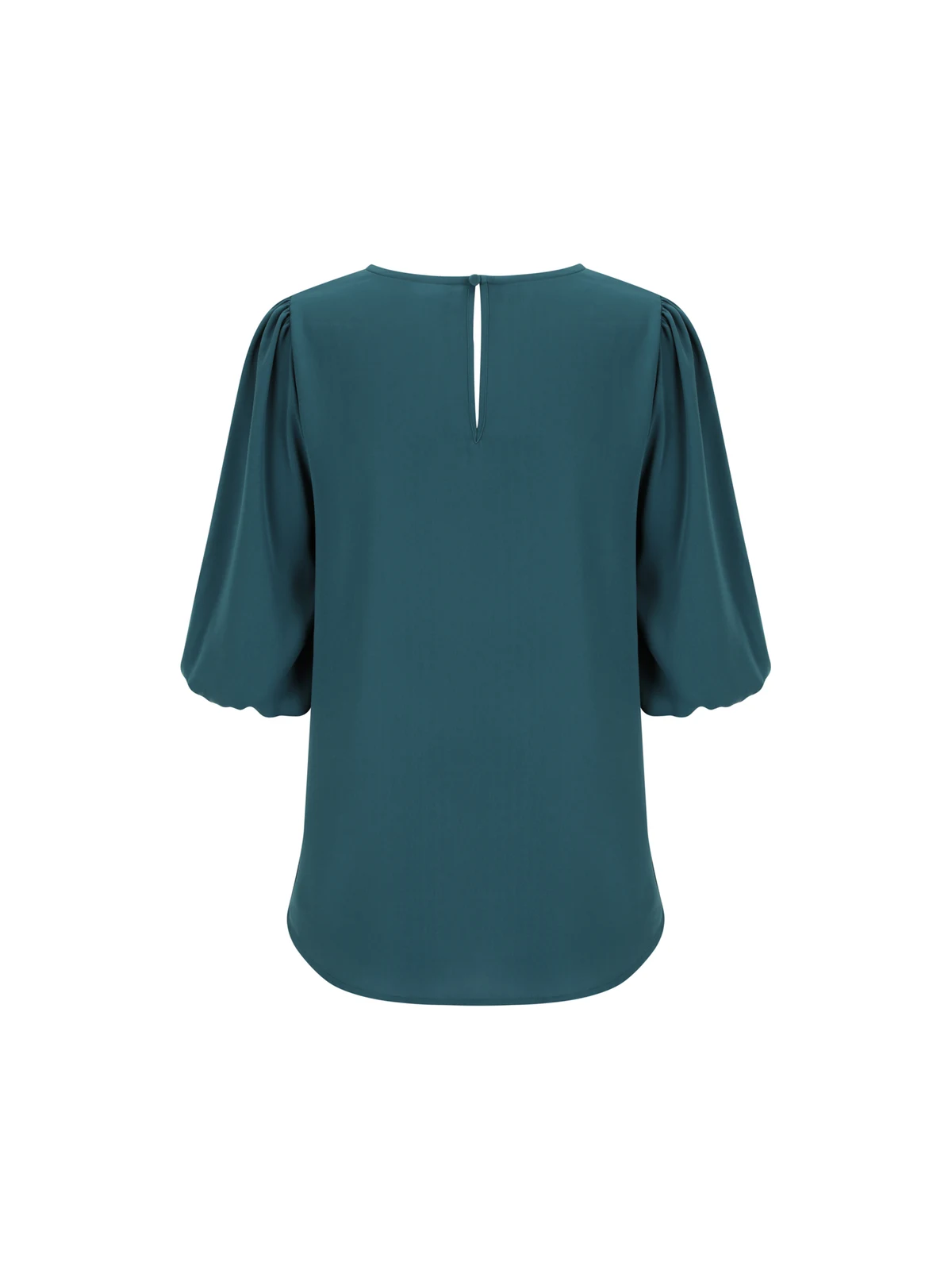 Poppy Puff Sleeve Top in Peacock – back view