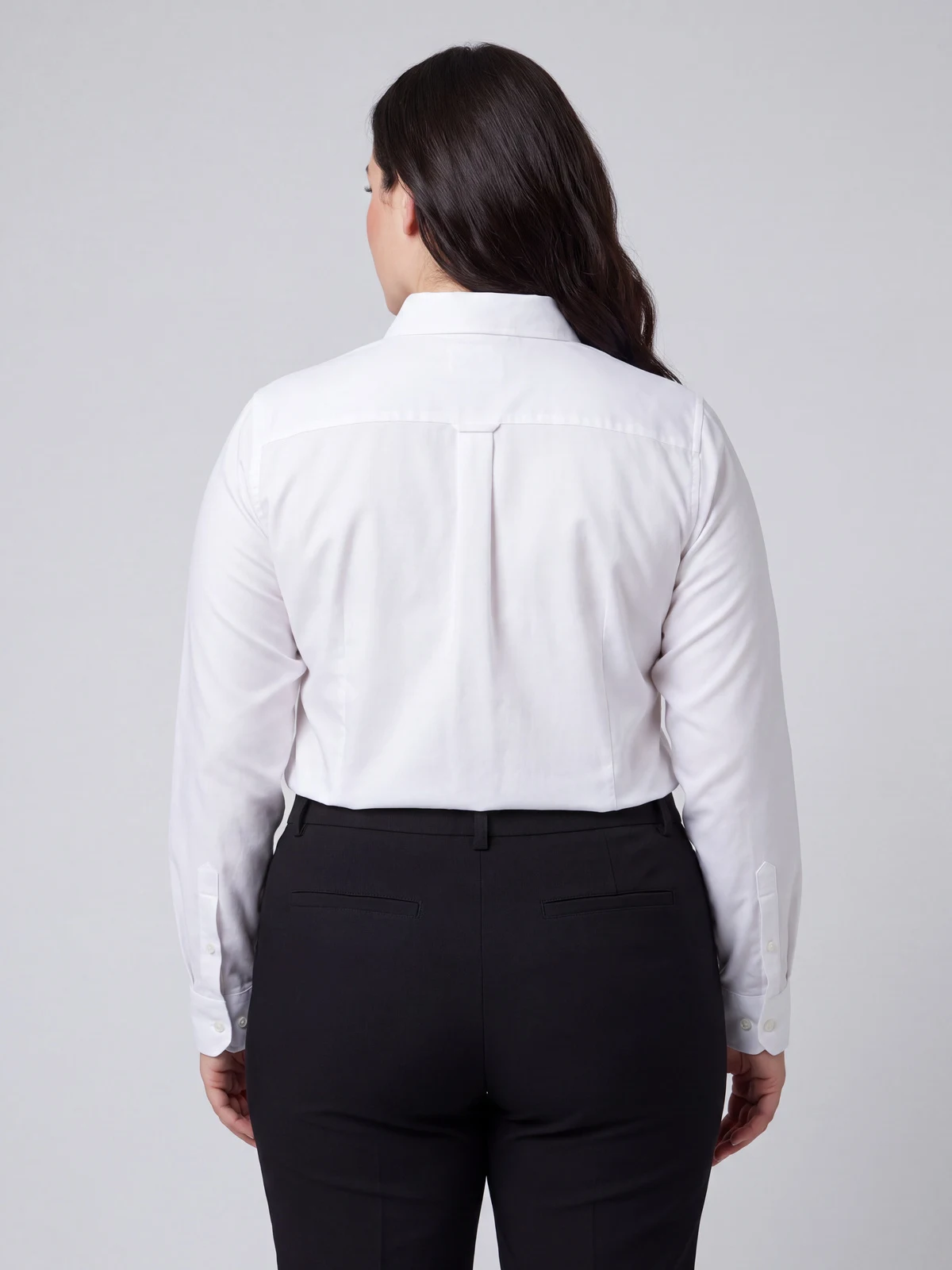 Bradford Fine Oxford Long Sleeve Shirt in White – back view