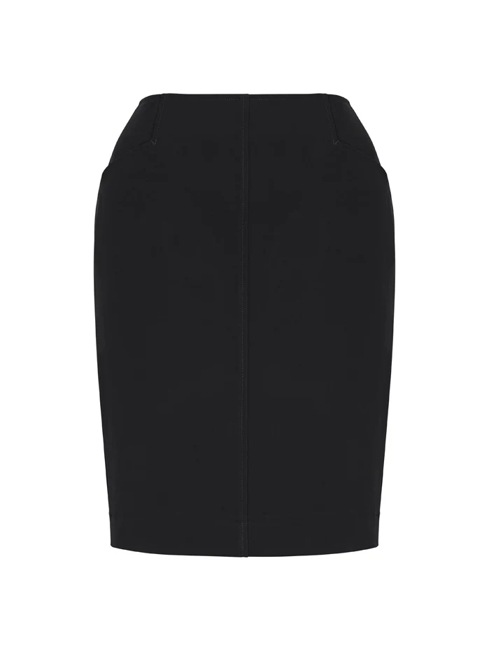 Women's Bandless Pencil Skirt in Black – front view
