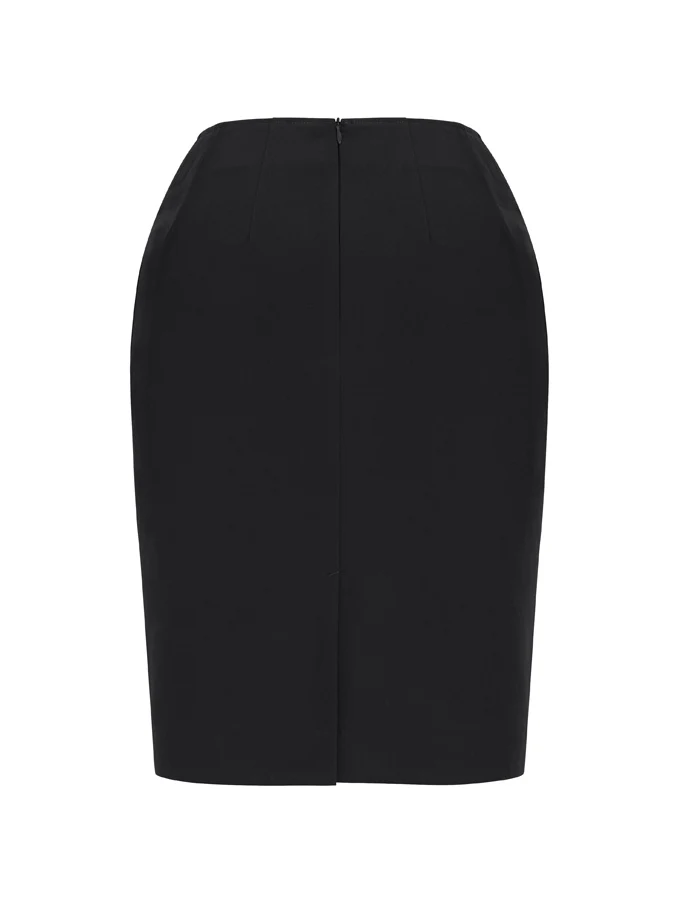 Women's Bandless Pencil Skirt in Black – back view