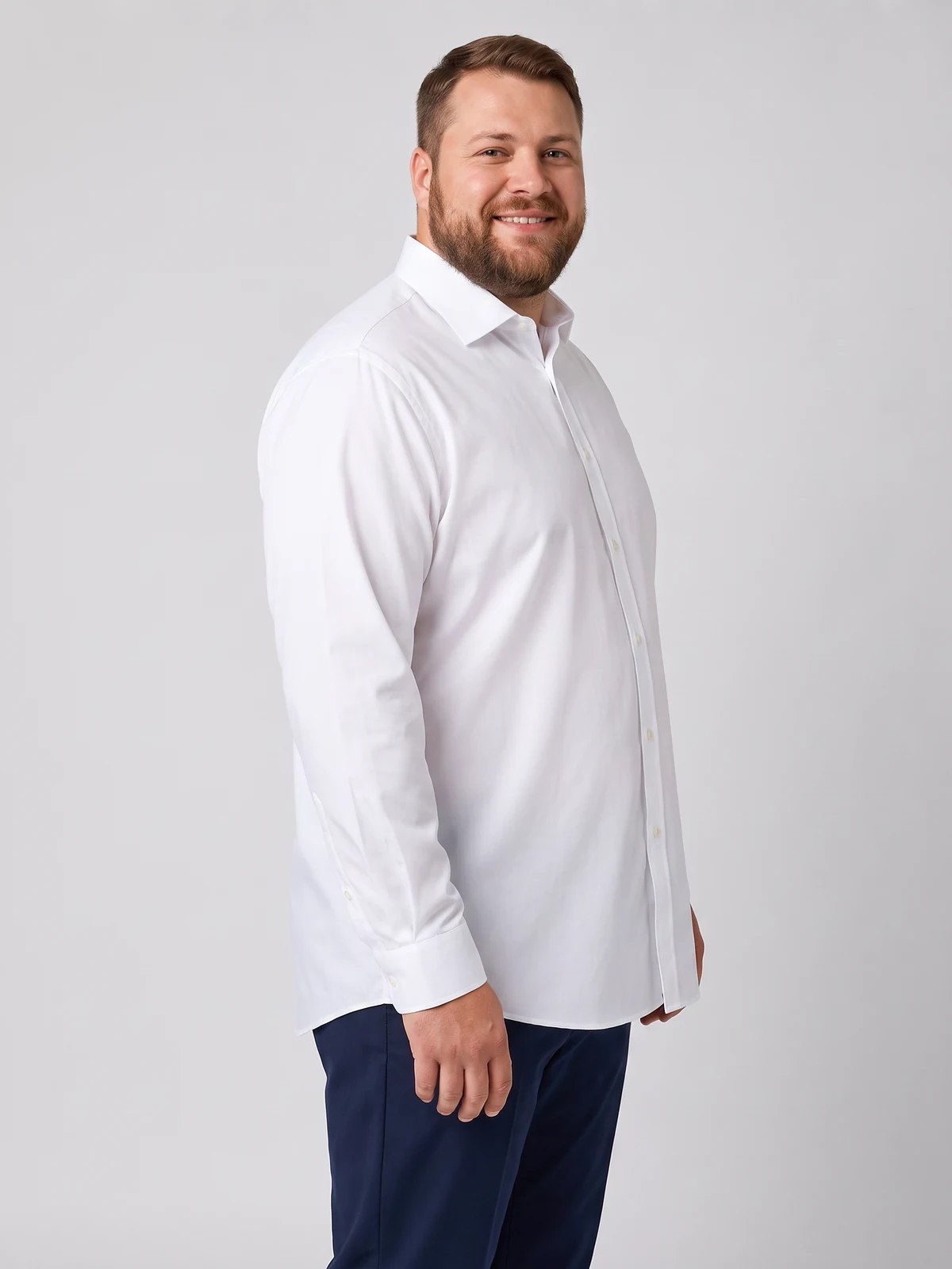 Olsen Cotton Stretch Shirt- Slim Fit – side view