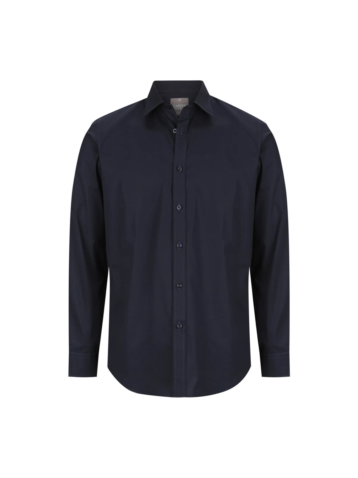 Olsen Cotton Stretch Shirt- Slim Fit in Navy