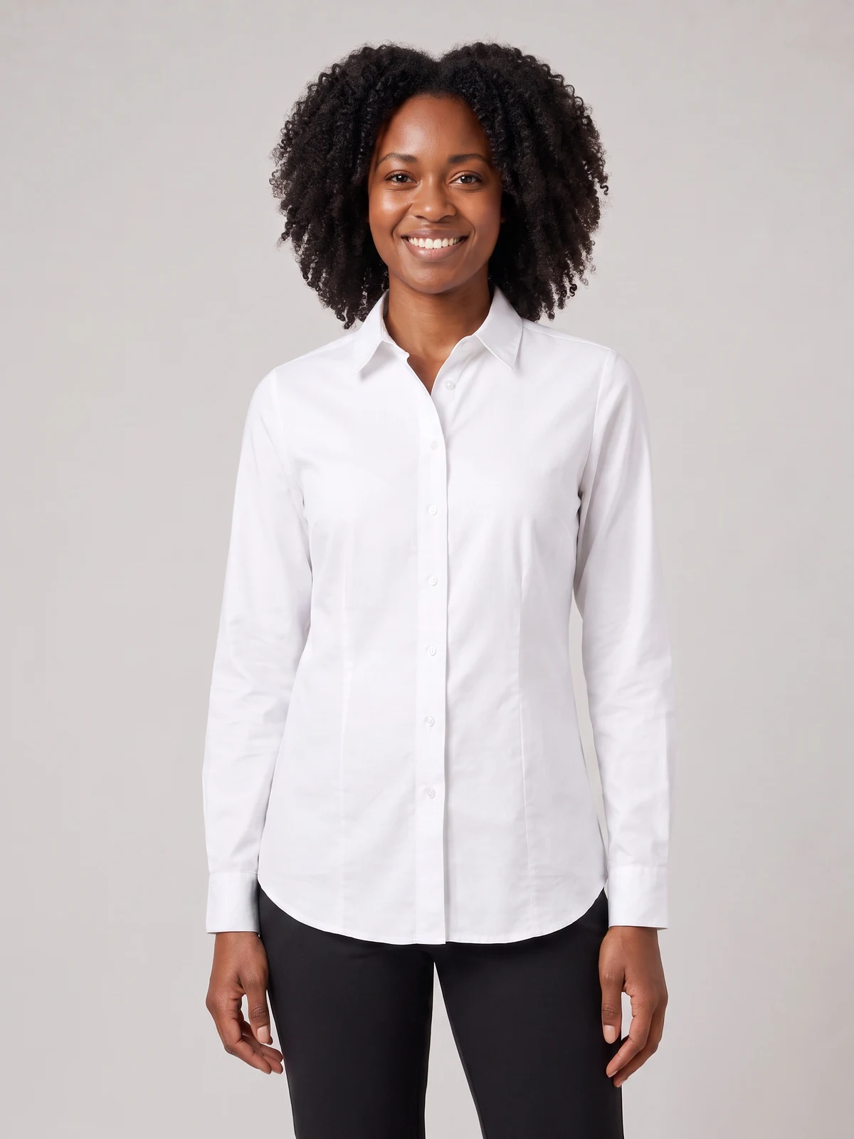 Ladies Ashton Cotton Oxford Shirt – front view