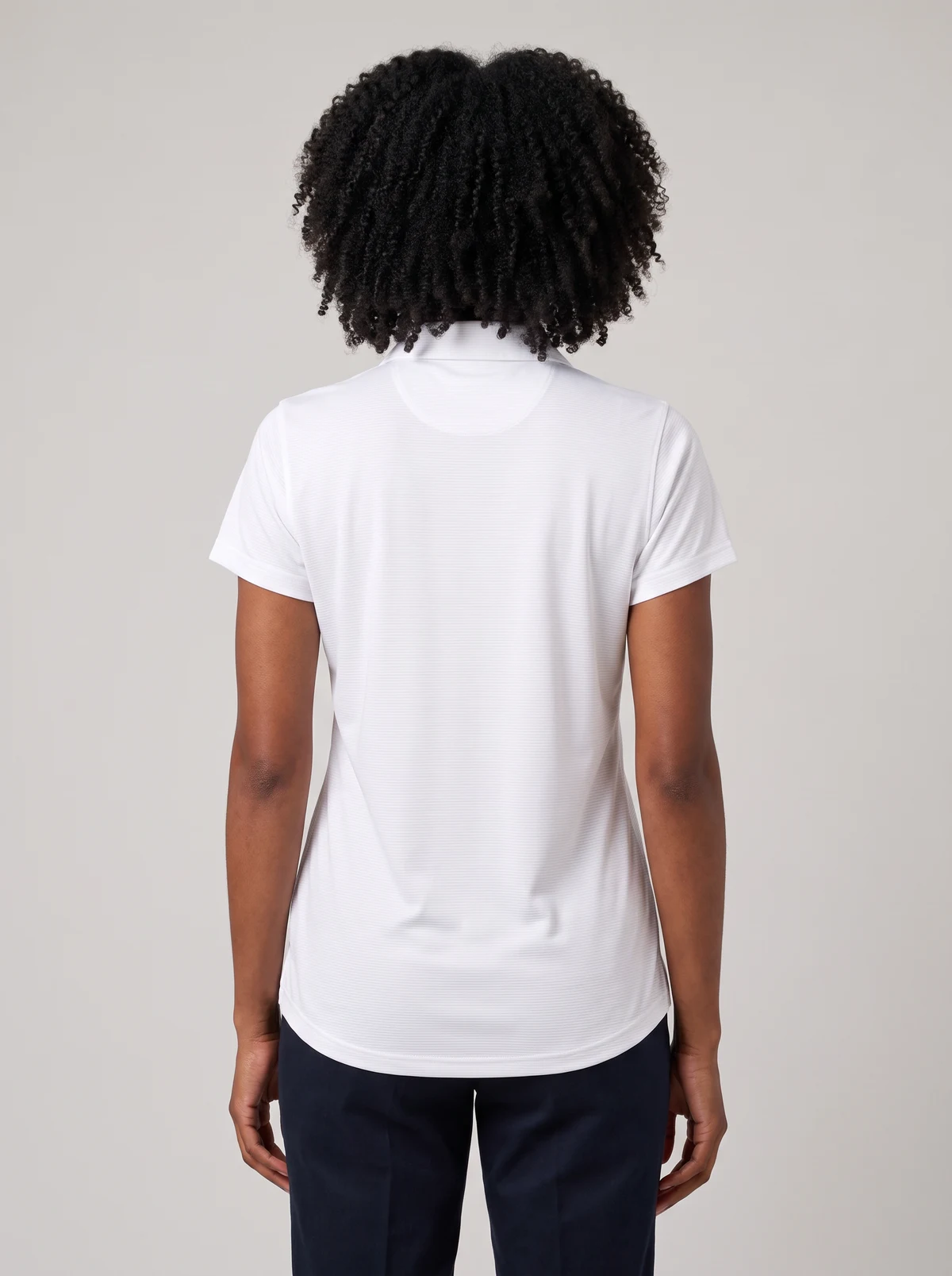 Silvertech Polo - Ladies in White/Silver – back view