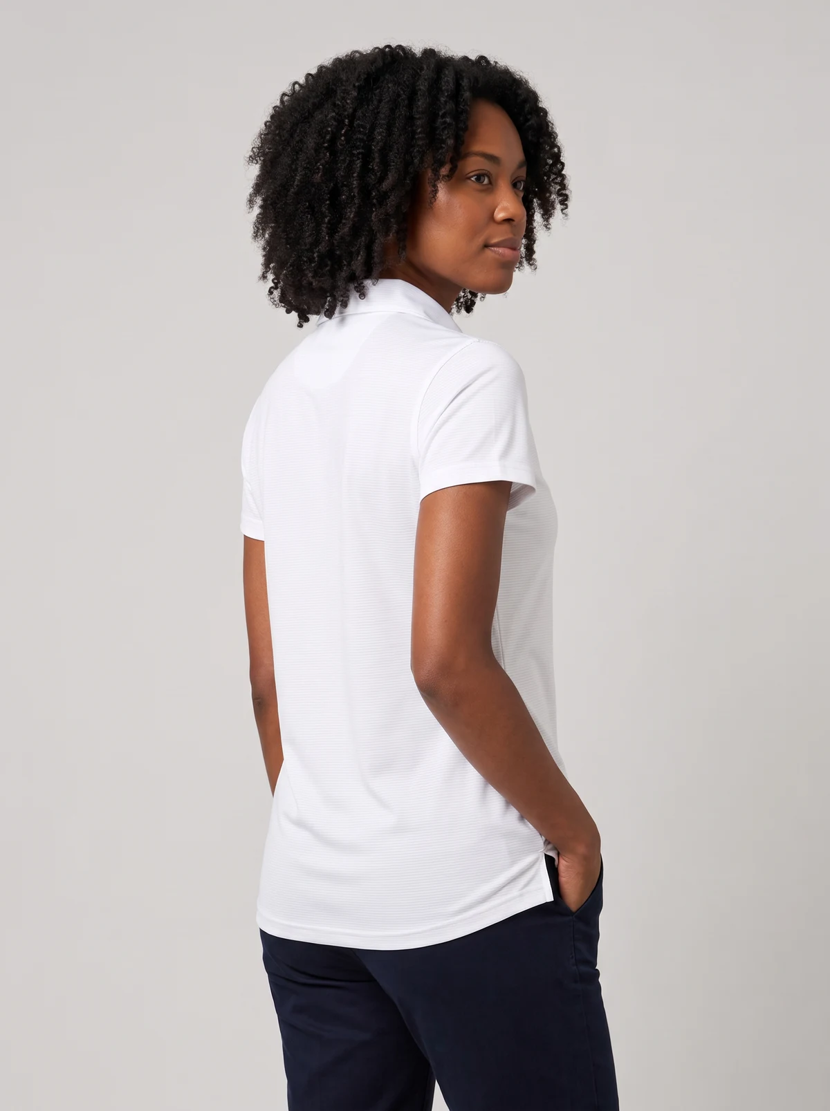 Silvertech Polo - Ladies in White/Silver – side view