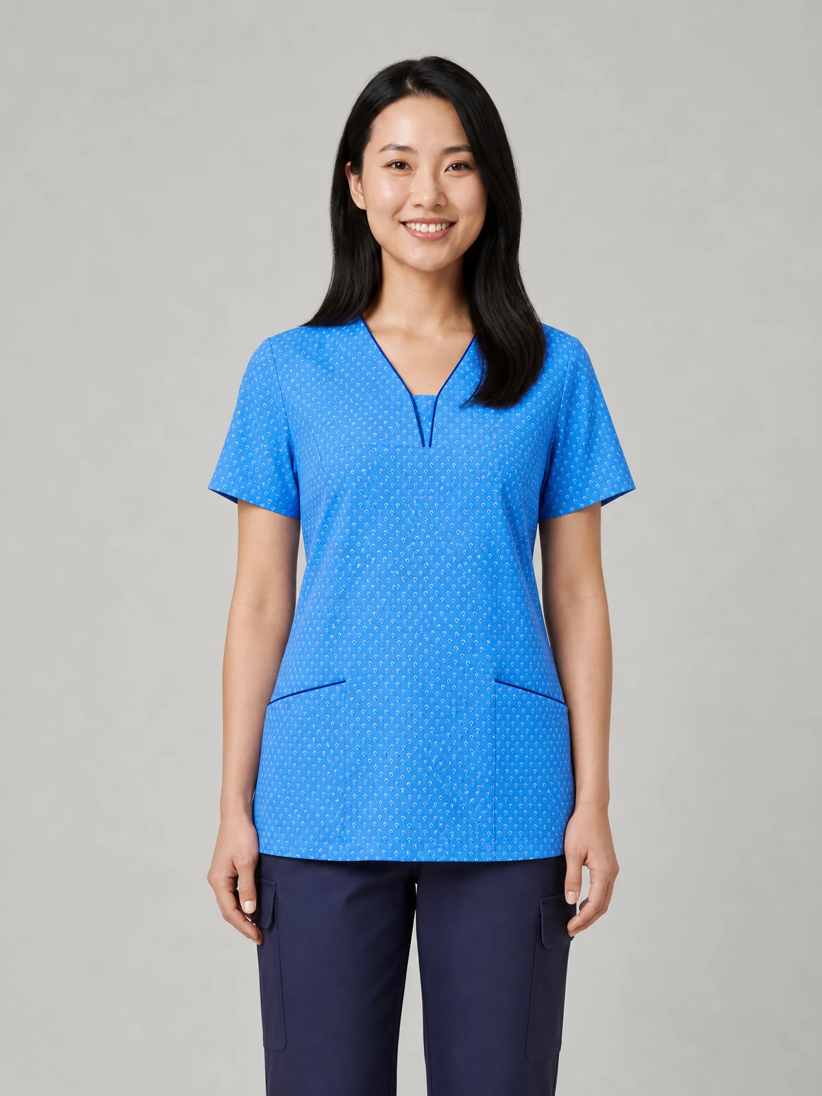 Heart Print Tunic in Blue – front view