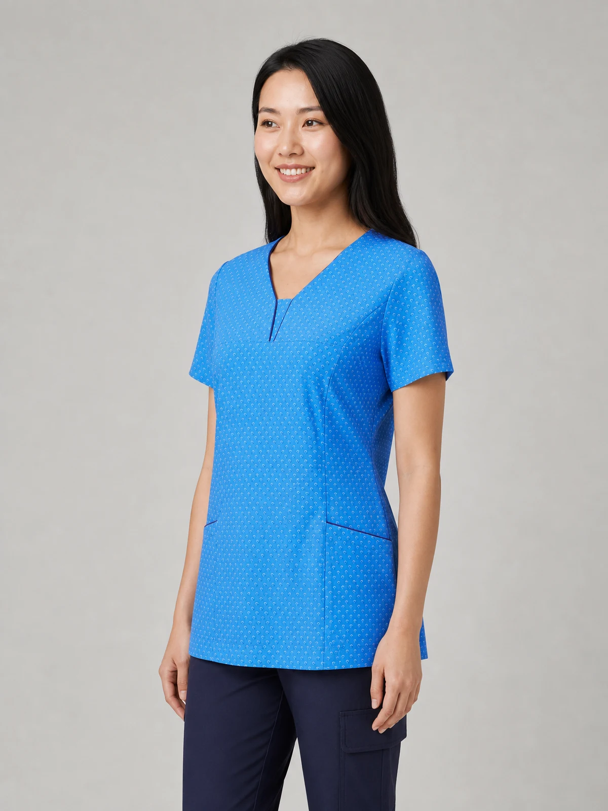 Heart Print Tunic in Blue – side view