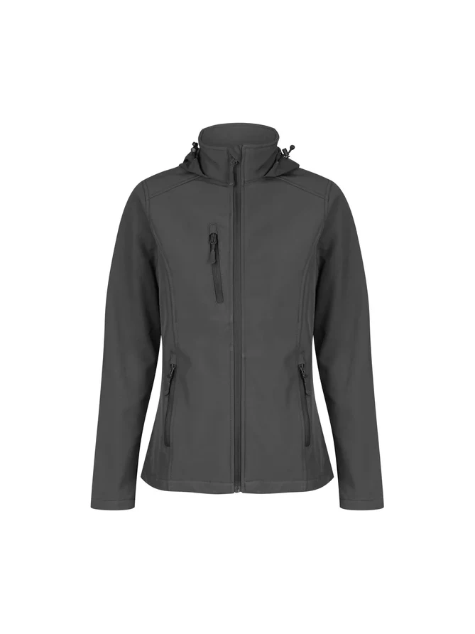 Ladies Olympus Soft Shell Jacket in Slate – front view