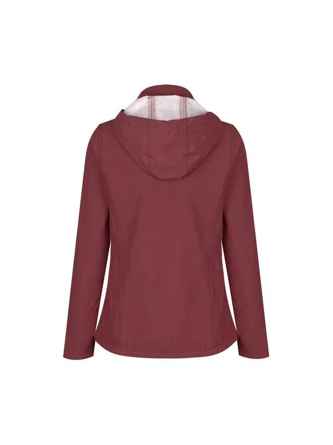 Ladies Olympus Soft Shell Jacket in Maroon – back view