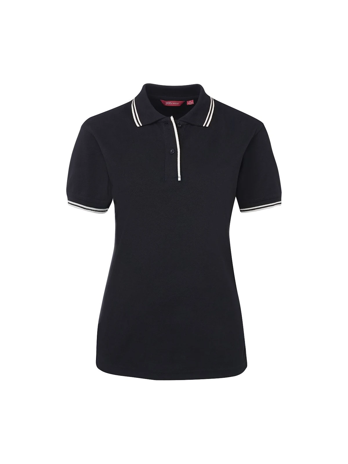 Ladies Contrast Polo in Navy/White – front view