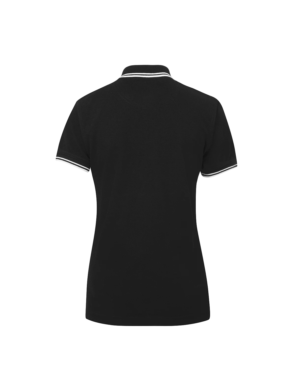 Ladies Contrast Polo in Black/White – back view