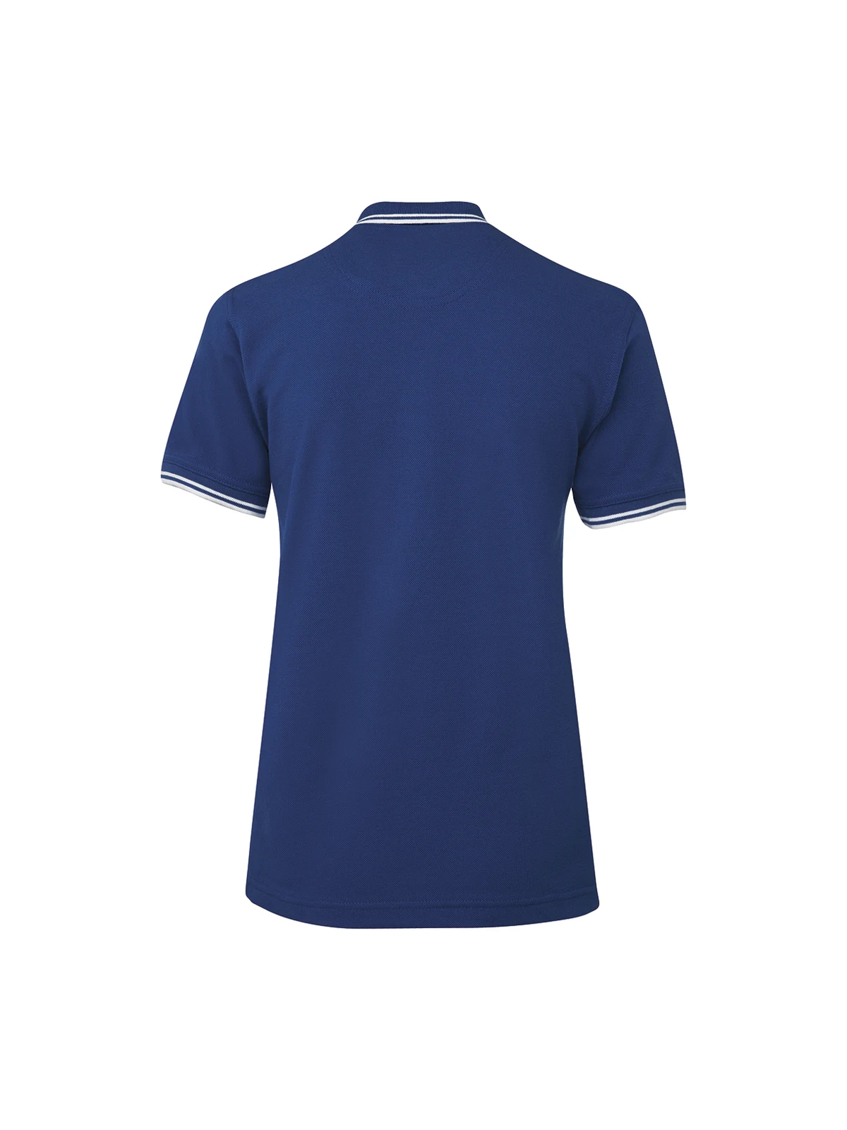 Ladies Contrast Polo in Royal/White – back view