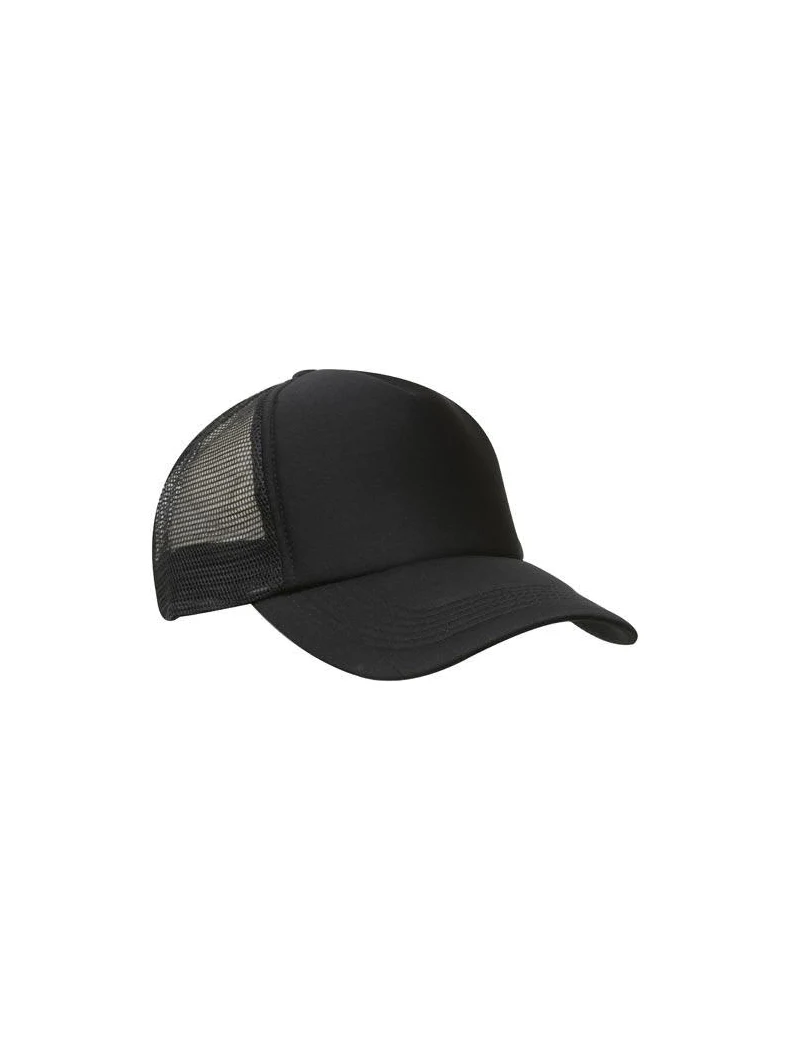 Trucker Mesh Cap in Black – front view