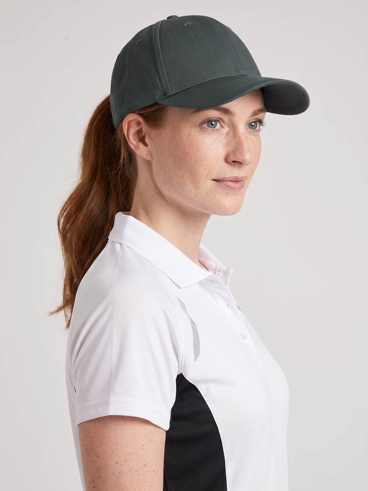 Recycled Breathable Poly Twill Cap – side view