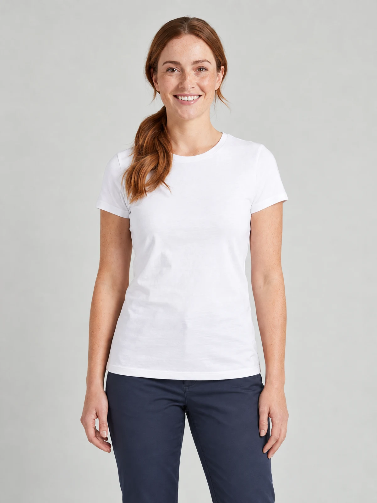 Maple Organic Tee in White – front view