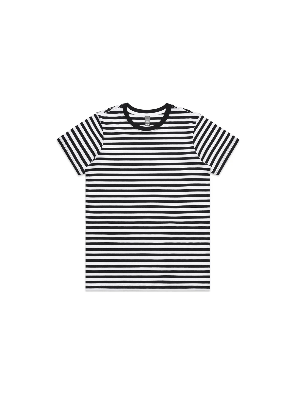 Women's Maple Stripe Tee in Black/White – front view