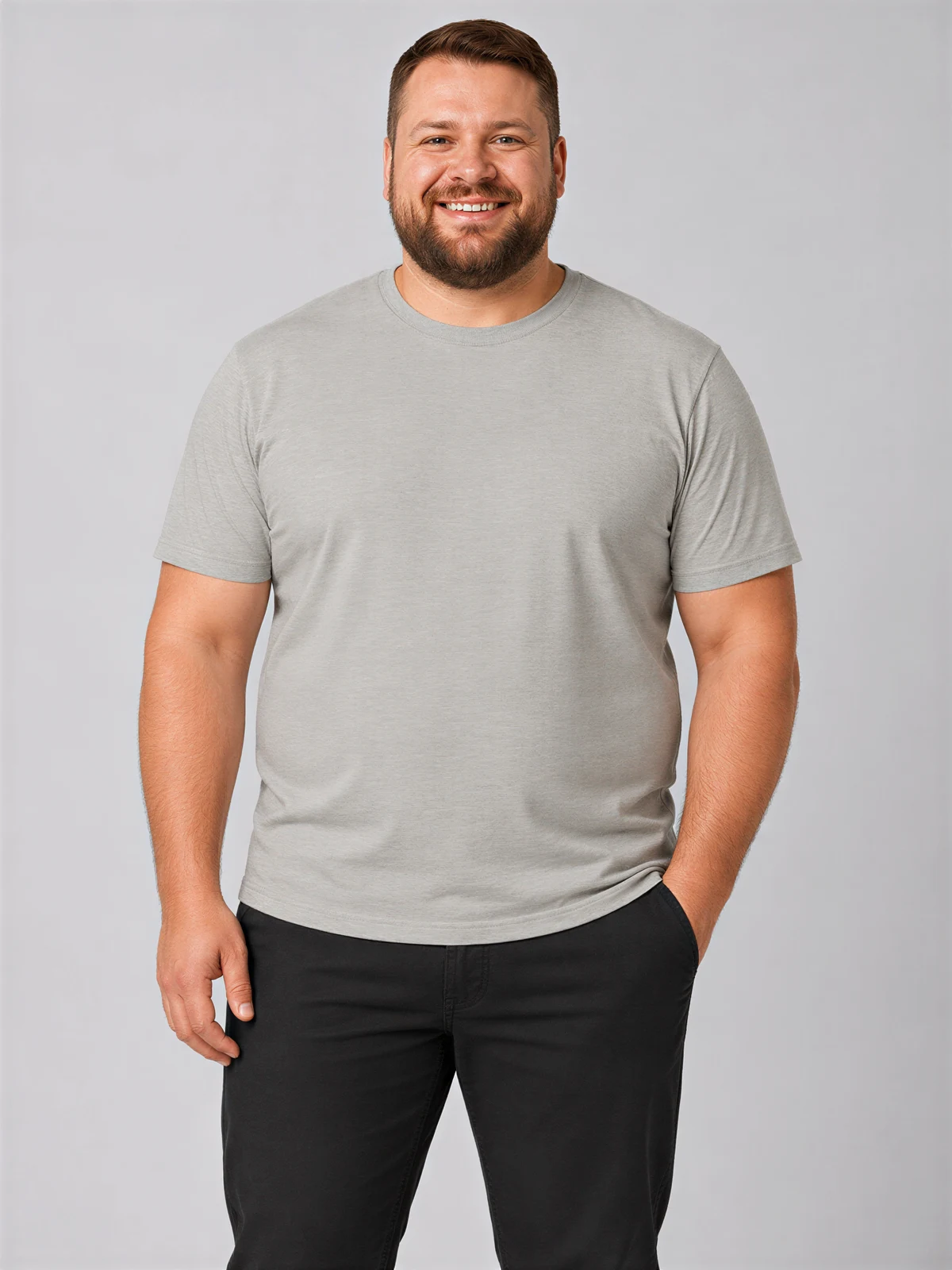 Men's Staple Tee in Light Grey – front view