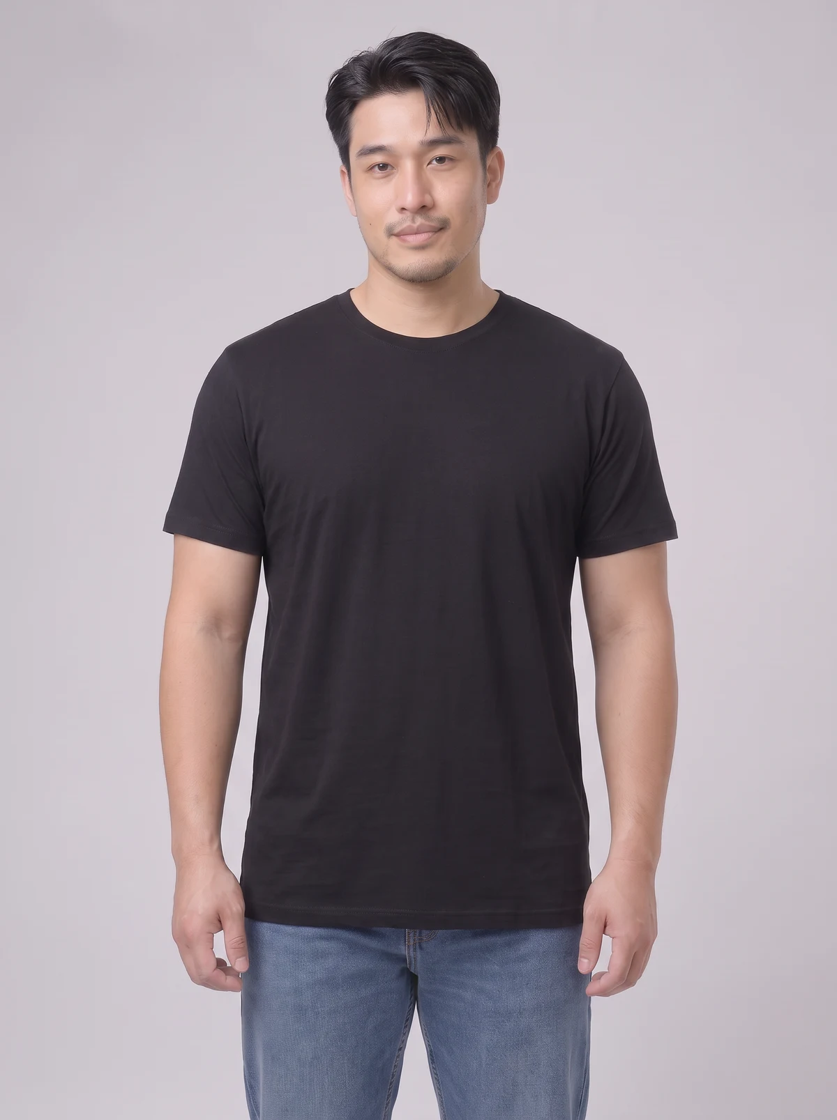 Men's Block Tee in Black – front view
