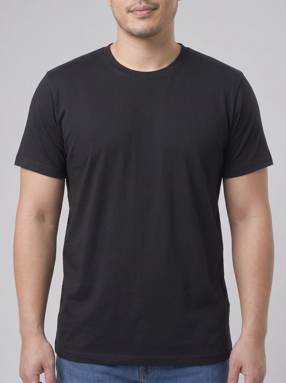 Men's Block Tee in Black – close-up detail