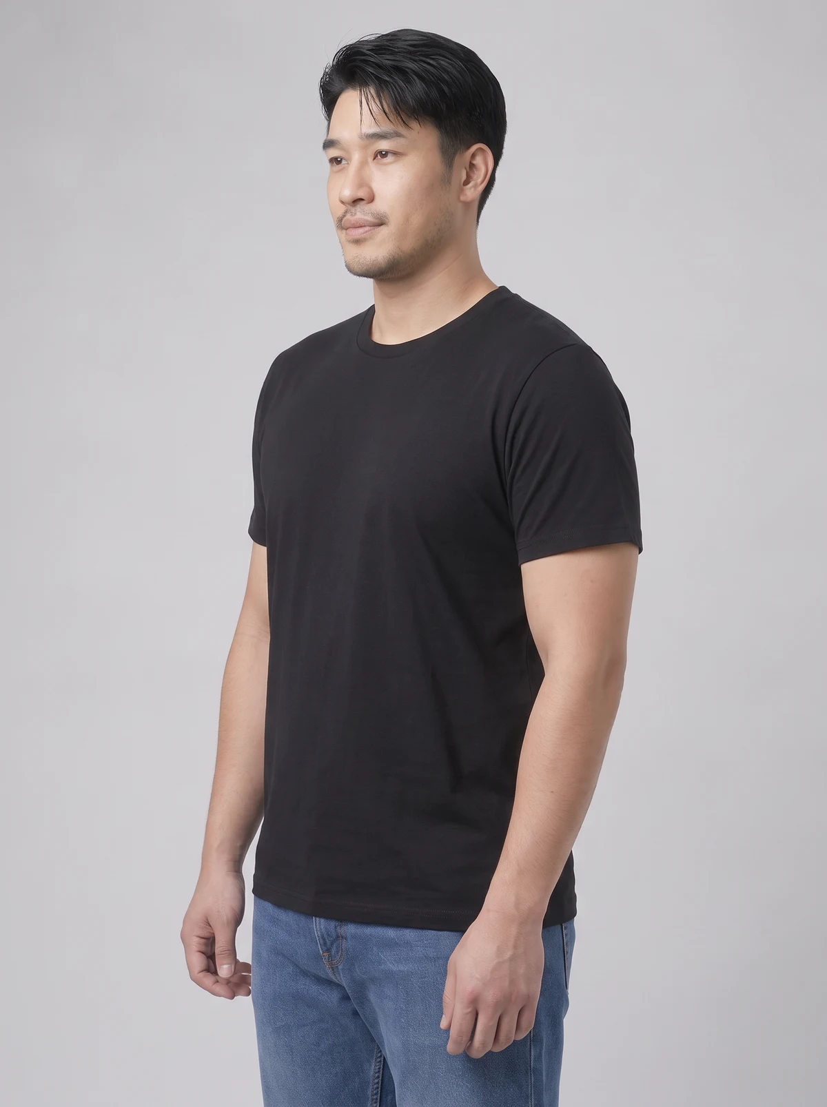 Men's Block Tee in Black – side view