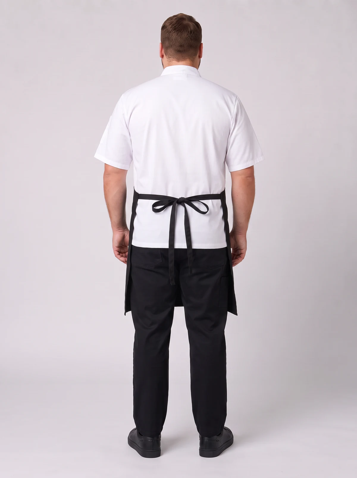 Waist Canvas Apron-Including Strap in Black – back view