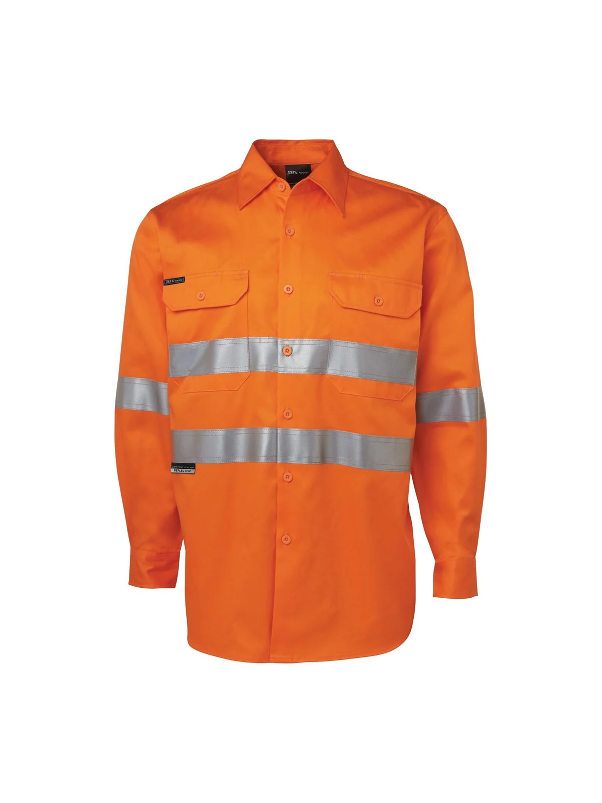 L/S 190g Shirt With 3m Tape in Orange – front view